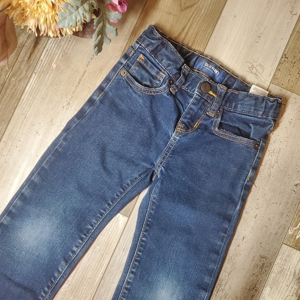 Old Navy Straight Leg Dark Wash Blue Denim Jeans Boys Size 5 Regular NWOT EUC - Picture 8 of 11
